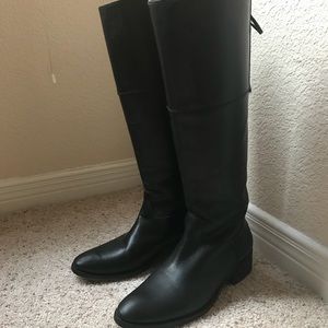 Arezzo Black Leather Riding Boots 9